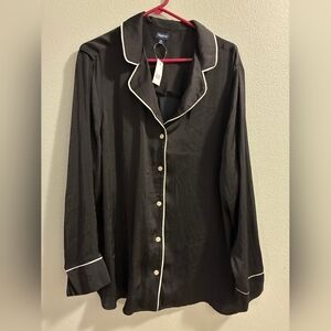 Gap Black Button-Up with White Trim